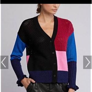 Kenzo cashmere/wool multi-colored cardigan Medium